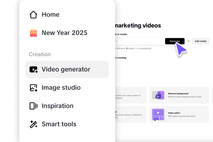 Access the video generator tool